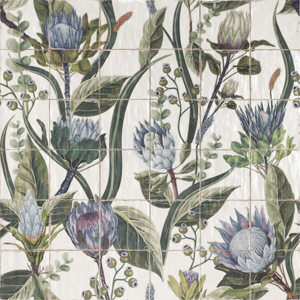 mainzu ceramica mural protea kpl=36 szt dekor 20x20 płytki mainzu ceramica glazura kwadratowe do łazienki 20x20 z motywem natura