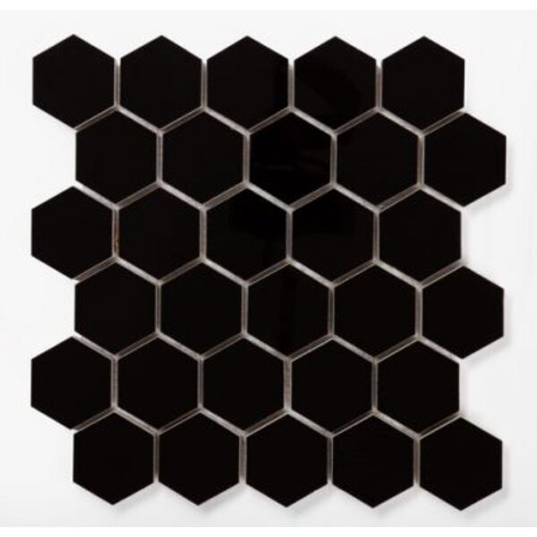 zdjęcie manufaktura mozaik heksagon czarny połysk mozaika 30x30 