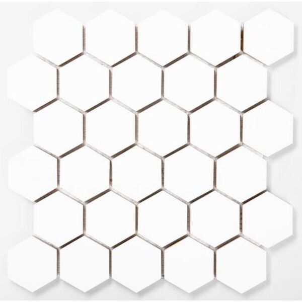 zdjęcie manufaktura mozaik heksagon biały połysk mozaika 30x30 