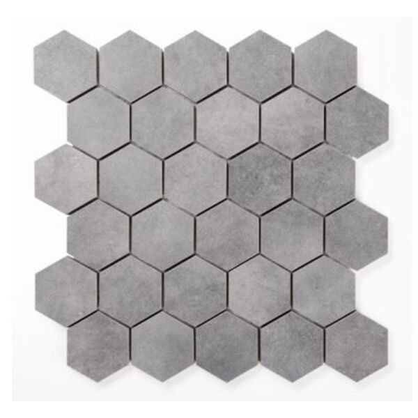 zdjęcie manufaktura mozaik heksagon dark grey mozaika 30x30 