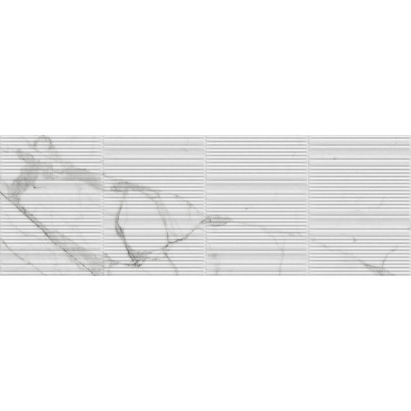 Marazzi Fabula Wall 3D Gentle Statuario MN3K 33x100 - biała płytka 3d do łazienki i kuchni