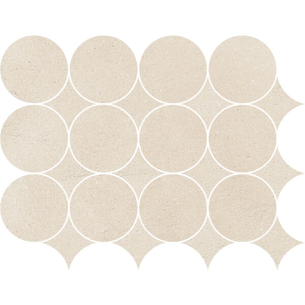 Marazzi Slow Pomice Mosaico Circolare MP2T 32.1x41.6 - duża mozaika matowa na zewnątrz