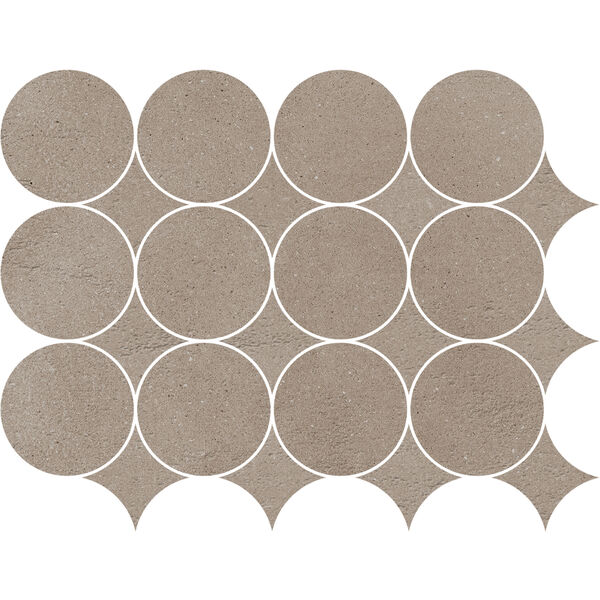 Marazzi Slow Argilla Mosaico Circolare MP2U 32.1x41.6 - matowa mozaika betonopodobna do łazienki i kuchni