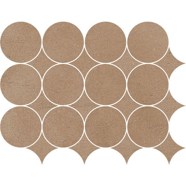 Marazzi Slow Coccio Mosaico Circolare MP2V 32.1x41.6 - matowa mozaika imitująca beton do salonu