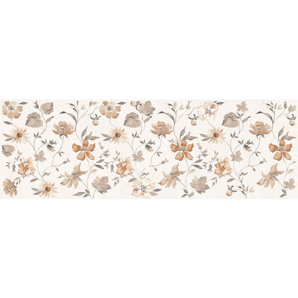 Marazzi Room Wall Bianco Decoro Romantic MQ7L 20x60 - matowa płytka dekoracyjna do kuchni i łazienki