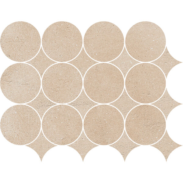 Marazzi Slow Calce Mosaico Circolare MP2Y 32.1x41.6 - mozaika matowa kuchenna i łazienkowa betonopodobna