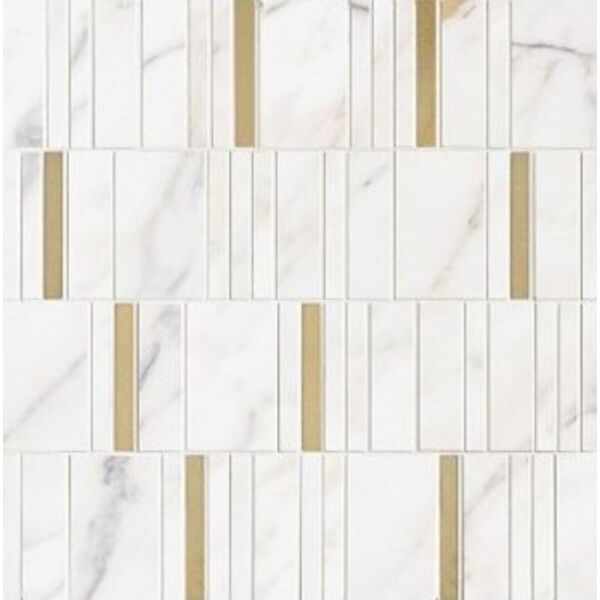 marazzi allmarble golden white barcode lux m8hd mozaika 40x40 