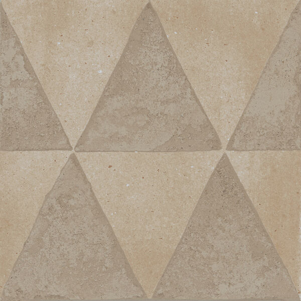 Marazzi Artcraft Sabbia Decoro Triangoli MH0U 20x20 - beżowa płytka dekoracyjna imitująca beton