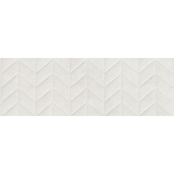 Biała glazura Work White Spike M138 3D z matową powierzchnią i strukturą klinów 30x90 cm