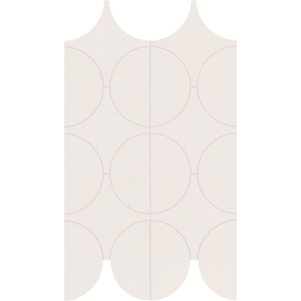 Marazzi Cementum ASH Mosaico Cerchi M9XZ 23.8x41.4 - biała mozaika imitująca beton łazienkowa i kuchenna