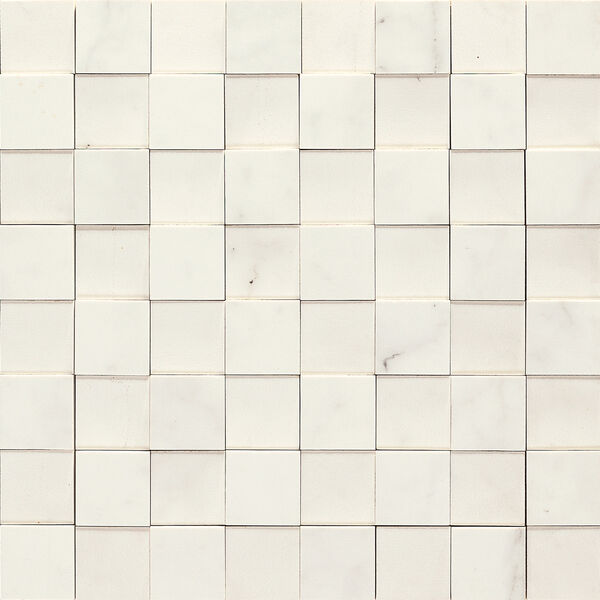 Marazzi Allmarble Statuario Mosaico 3D Mmpu 30x30 - biała mozaika strukturalna
