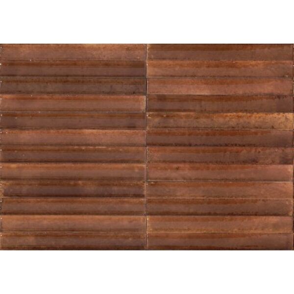 Marazzi (wyprzedaż) Lume Swing Caramel Struttura 3D LUX MP95 gres 6x24 - brązowy gres strukturalny
