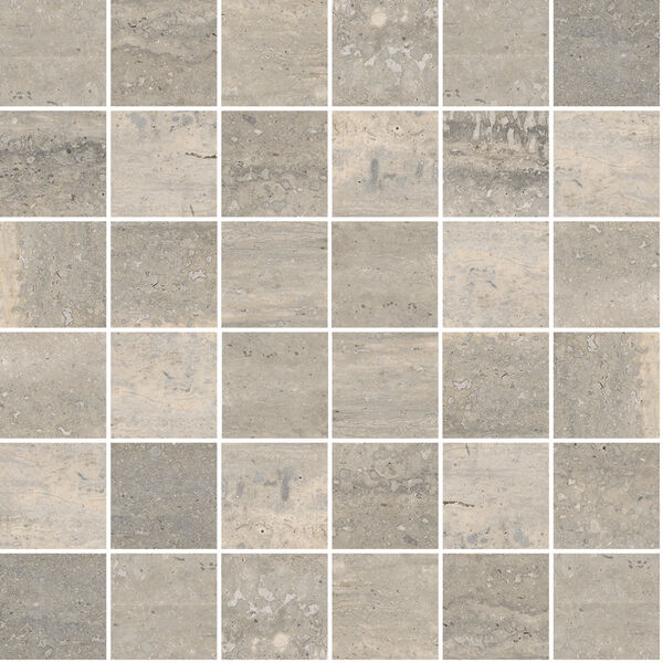 Marazzi Mystone Travertino Silver Mosaico M9P0 30x30 - duża mozaika gresowa włoska