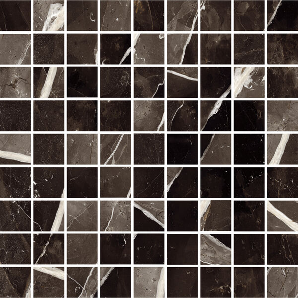 Marazzi Allmarble Calacatta Black Mosaico LUX Meze 30x30 - duża mozaika włoska