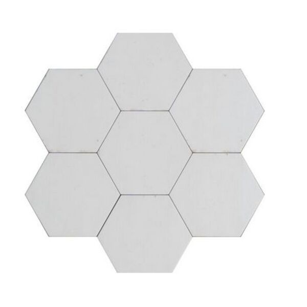 Marazzi Lume Esagona White LUX Mffe 21x18.2 - heksagonalny gres porcelanowy imitujący kamień