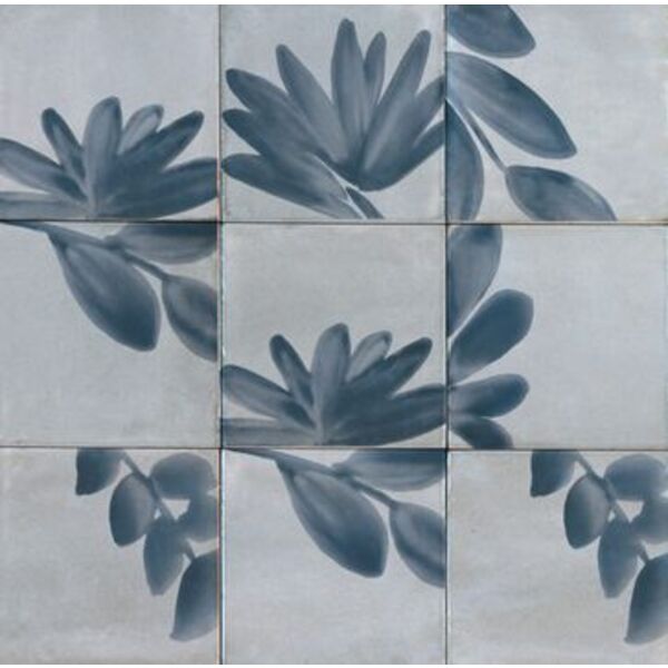 Marazzi Rice Grigio Decoro Blossom LUX M9JD 15x15 - mała płytka dekoracyjna włoska kuchenna i łazienkowa