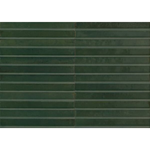 marazzi lume rake green struttura 3d lux mp9l gres 6x24 płytki prostokątne włoskie do łazienki zielone strukturalne o grubości od 12 do 14 mm