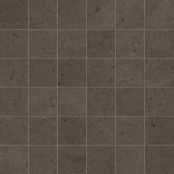 Marazzi Terratech Grafite Mosaico Tessere 5x5 M8Y9 30x30 - matowa mozaika do salonu betonopodobna