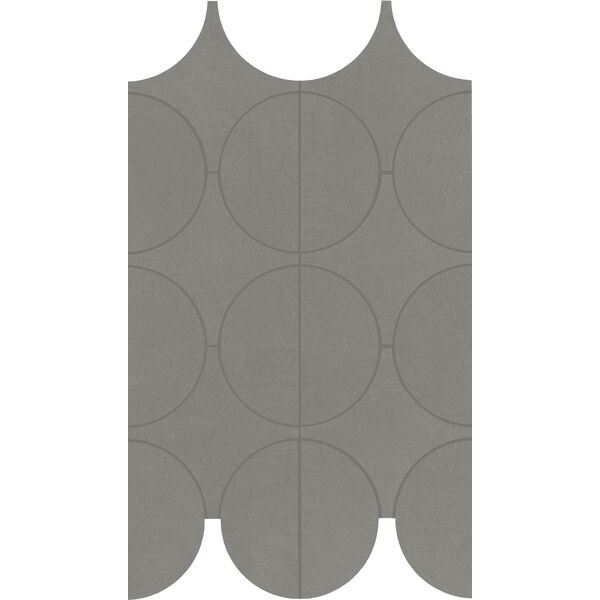 Marazzi Cementum Lead Mosaico Cerchi M9Y2 23.8x41.4 - matowa mozaika do salonu imitująca beton
