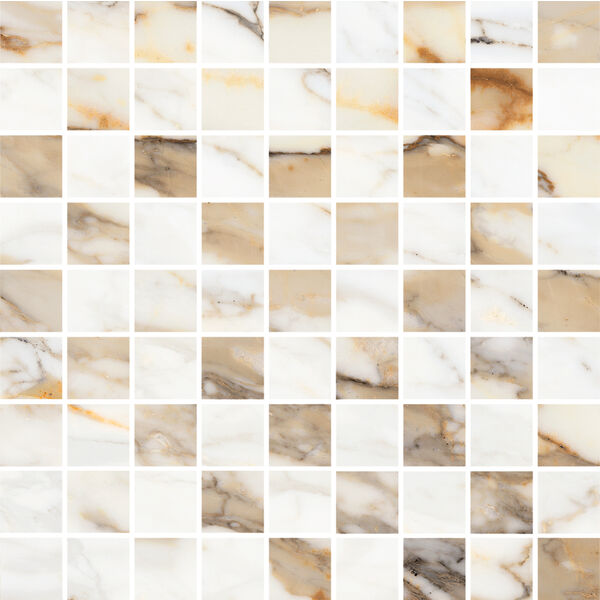 Marazzi Allmarble Calacatta Vena Vecchia Mosaico LUX Meyz 30x30 - mozaika błyszcząca marmuropodobna