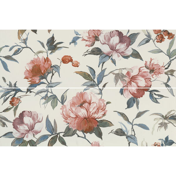 Marazzi Momenti Decoro Painting Bianco Touch MF9E 40x120 - płytka dekoracyjna biała kuchenna i łazienkowa