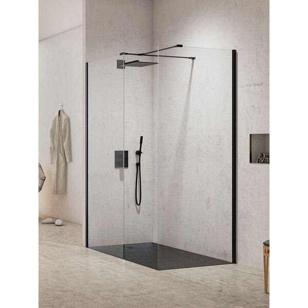 new trendy new modus black kabina walk-in. szkło czyste 8mm 120x100x200 (exk-1296) 