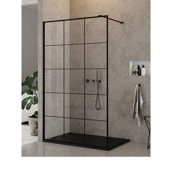 new trendy new modus black kabina walk-in. szkło czyste 8mm 120x200 (exk-0105) 