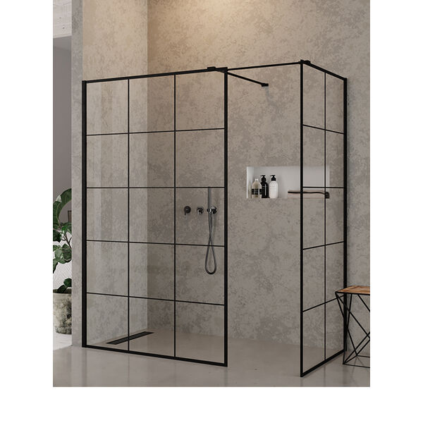 new trendy new modus black kabina walk-in. szkło czyste 8mm 140x100x200 (exk-0111) 