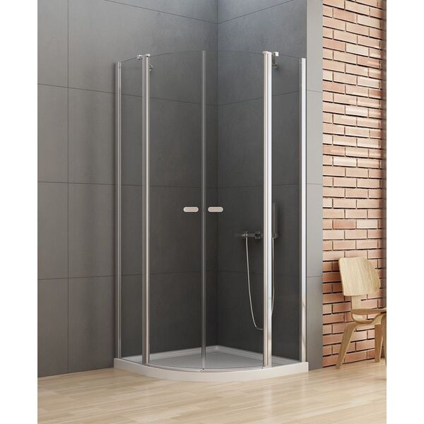 new trendy new soleo kabina półokrągła r55 dwudrzwiowa. szkło czyste 6mm 100x100x195 (k-0420) 