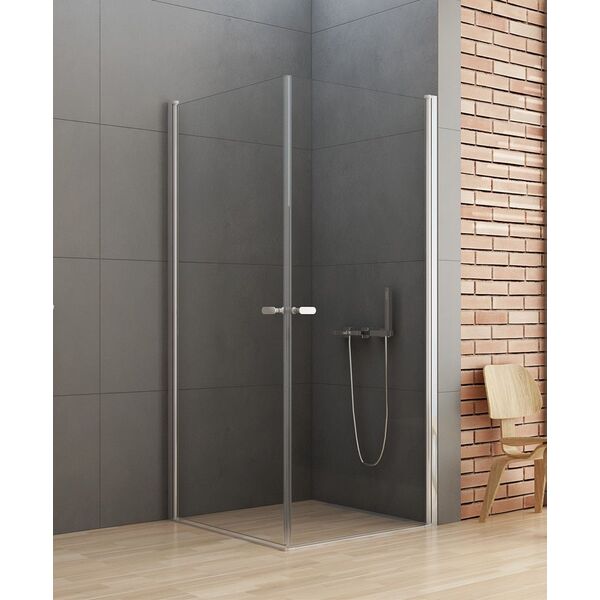 new trendy new soleo kabina prostokątna dwudrzwiowa. szkło czyste 6mm 90x100x195 (d-0141a/d-0142a) 