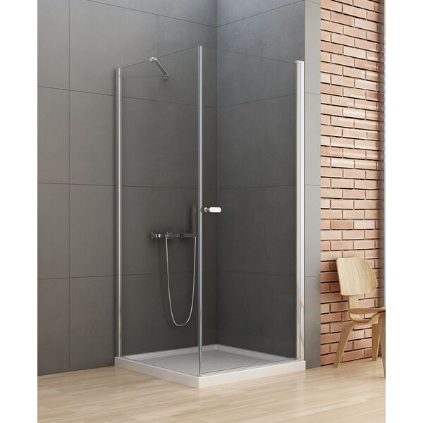 new trendy new soleo kabina prostokątna. wspornik skośny. szkło czyste 6mm 90x100x195 (d-0141a/d-0089b) 