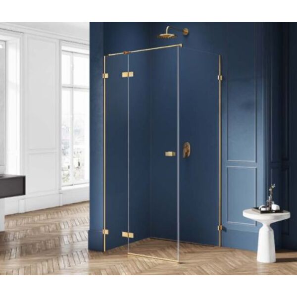 new trendy avexa gold kabina prostokątna drzwi lewe. szkło czyste 6mm 90x110x200 (exk-1748) 