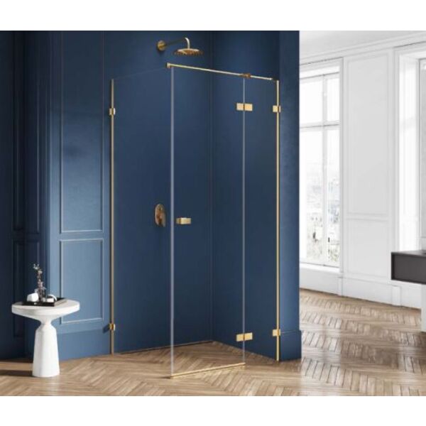 new trendy avexa gold kabina prostokątna drzwi prawe. szkło czyste 6mm 100x120x200 (exk-1763) 