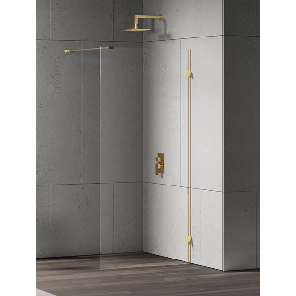 new trendy eventa gold shine kabina walk-in szkło czyste 8mm 100x200 (exk-4841) 