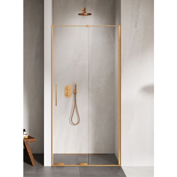 New Trendy Smart Copper Brushed Drzwi Wnękowe Pojedyncze. Szkło 8MM 130x200 (Exk-7646)