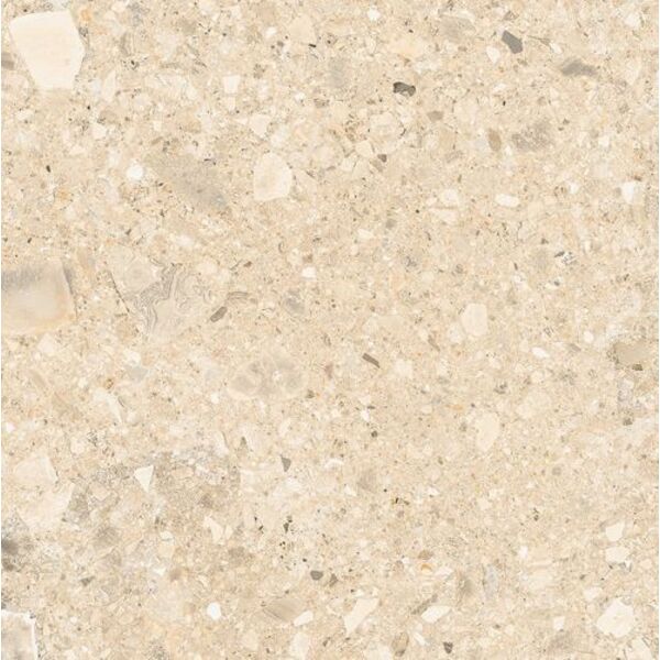 opoczno terrazzo stone 2.0 warm beige gres rektyfikowany 59.3x59.3 płytki imitujące lastryko kwadratowe 60x60 beżowe matowe rektyfikowane o grubości od 18 do 20 mm