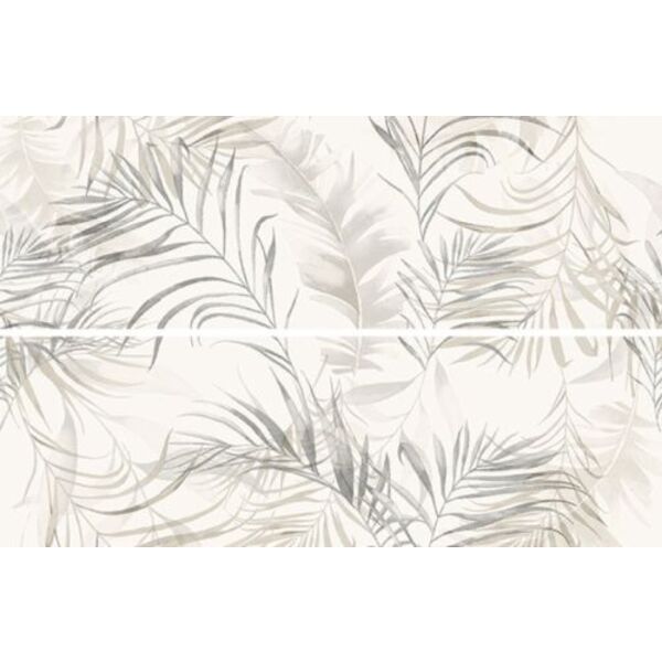 zdjęcie opoczno softy leaves white satin dekor 58x89 