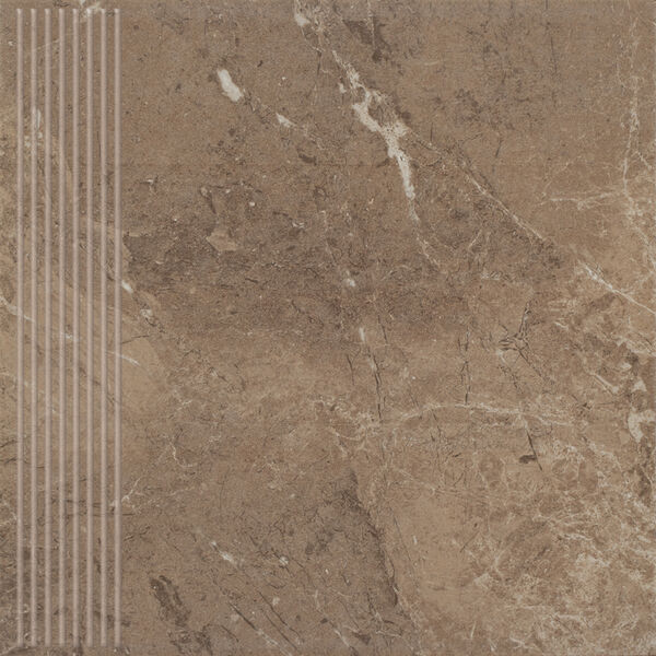 zdjęcie paradyż track brown mat stopnica prosta 30x30 