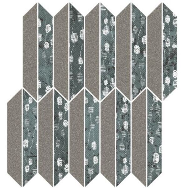 zdjęcie paradyż unique lady green mix mat mozaika cięta 27.4x29.8