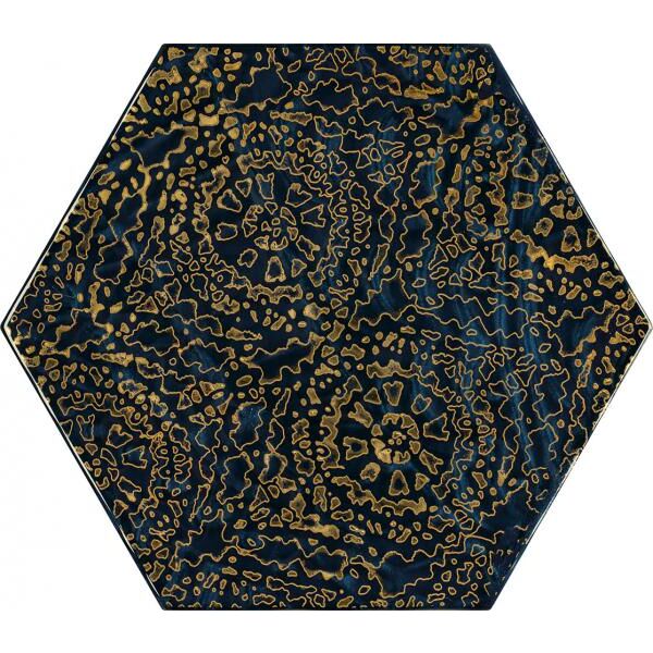 zdjęcie paradyż urban colours blue a heksagon dekor szklany 17.1x19.8