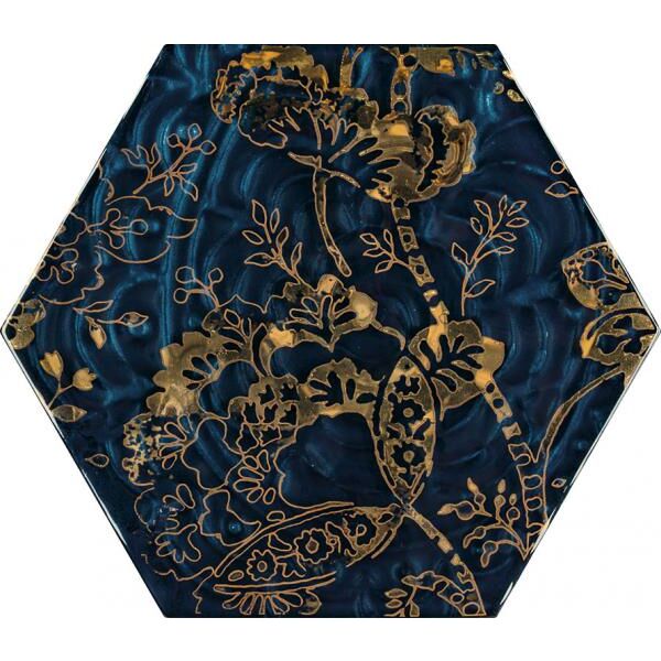 zdjęcie paradyż urban colours blue c heksagon dekor szklany 17.1x19.8