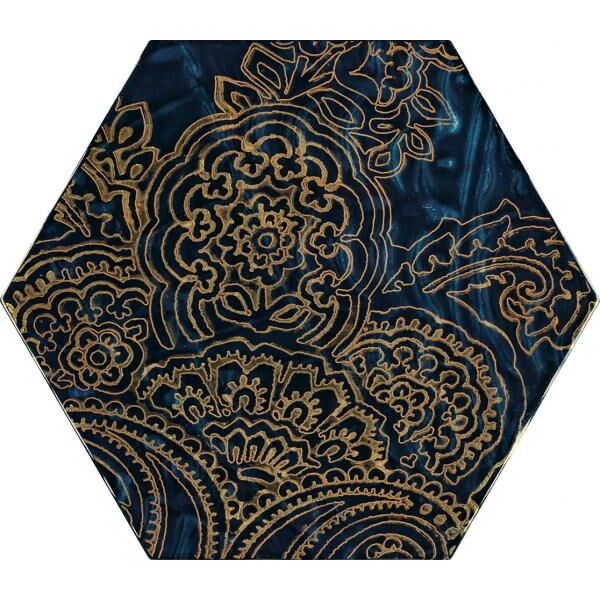 zdjęcie paradyż urban colours blue b heksagon dekor szklany 17.1x19.8