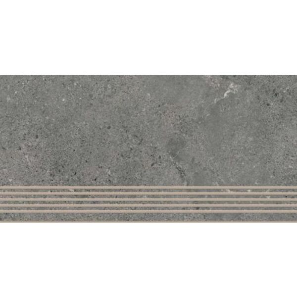 paradyż authority graphite mat stopnica prosta nacinana 29.8x59.8 płytki paradyż (my way) imitujące beton prostokątne do łazienki matowe o grubości 6 do 8 mm