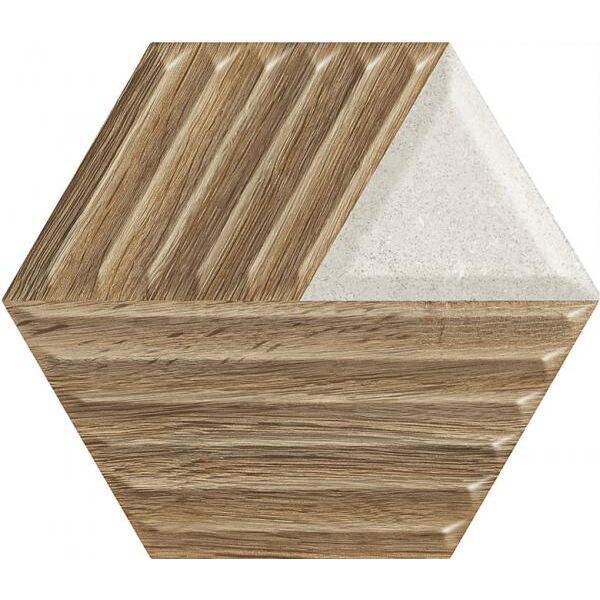 paradyż woodskin mix heksagon c str płytka ścienna 17.1x19.8 