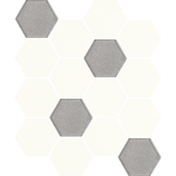 paradyż bianco hexagon mix uniwersalna mozaika gres 22x25.5 płytki paradyż gres heksagonalne