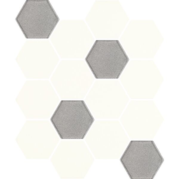 zdjęcie paradyż bianco hexagon mix uniwersalna mozaika gres 22x25.5