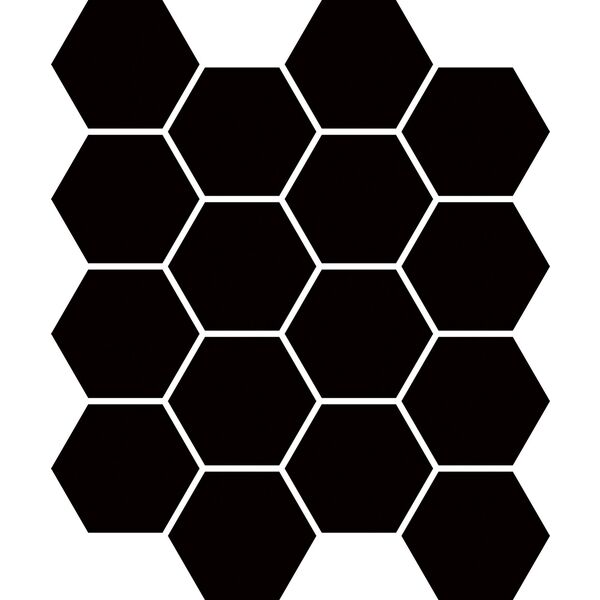 zdjęcie paradyż nero hexagon uniwersalna mozaika gres 22x25.5 