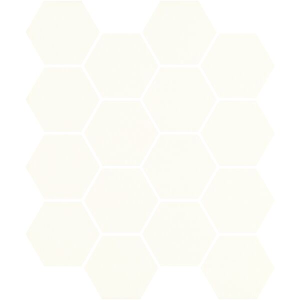 zdjęcie paradyż bianco hexagon uniwersalna mozaika 22x25.5 