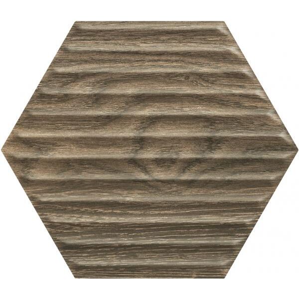 zdjęcie paradyż serene brown heksagon struktura płytka ścienna 19.8x17.1 
