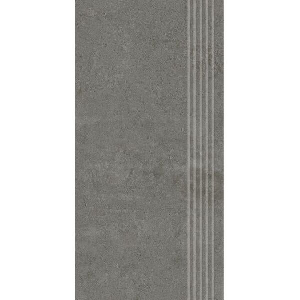 paradyż pure art basalt mat stopnica prosta nacinana 29.8x59.8x0.9 płytki paradyż gres imitujące beton na taras matowe o grubości od 8 do 10 mm